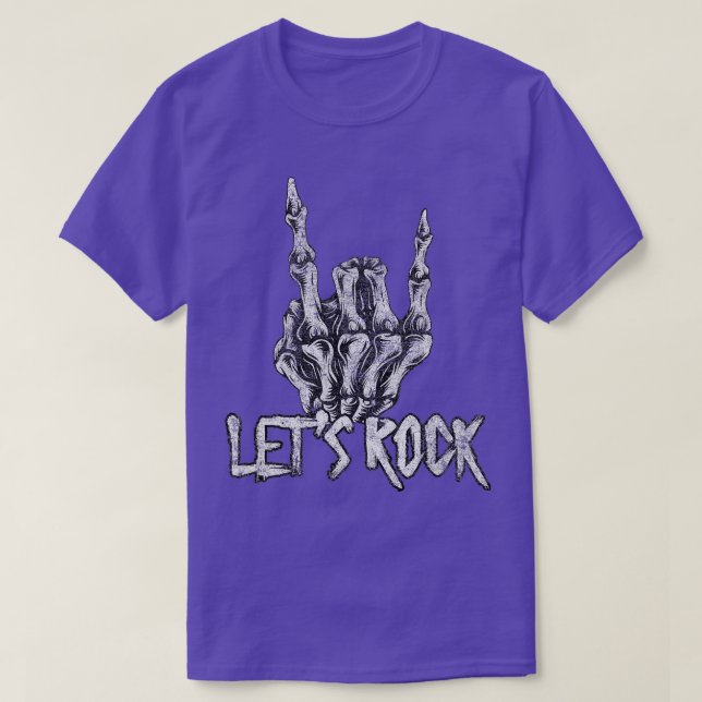 Rock On Lets Rock Banda Camisetas Para Homens (Frente do Design)