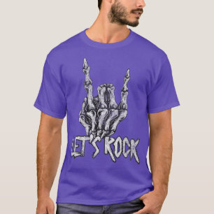Rock On Lets Rock Banda Camisetas Para Homens