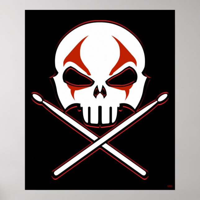 Rock & Roll Poster Heavy Metal Drummer Poster Sm (Frente)