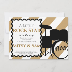 Rock Star Rock a Bye Chá de fraldas Convite