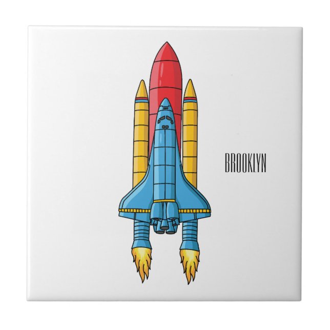 Rocket ship cartoon illustration (Frente)