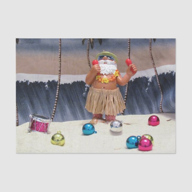 Rockin Beach Party Papais noeis Papel de Natal (Frente )