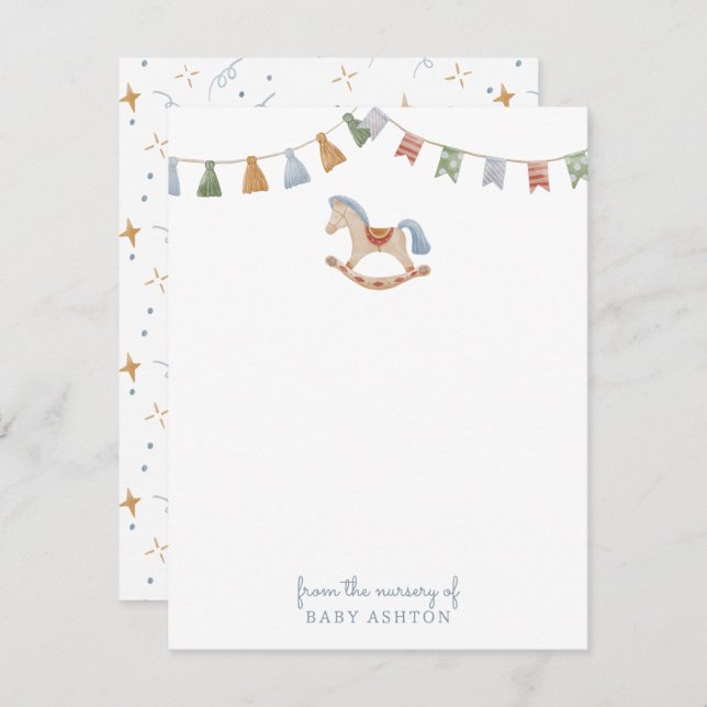 Rocking Horese, do berçário do cartão (Frente/Verso)