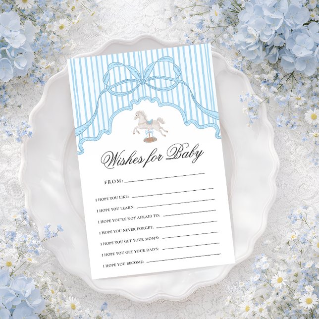 Rocking Horse Wishes For Baby Advice Game Card (Criador carregado)