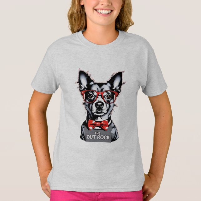 Rockstar Pup: A Camisa Do Rocha Fora (Frente)