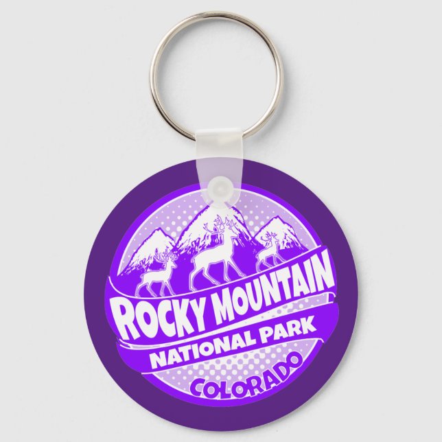 Rocky Mountain Park chaveiro de roxo do Colorado (Frente)