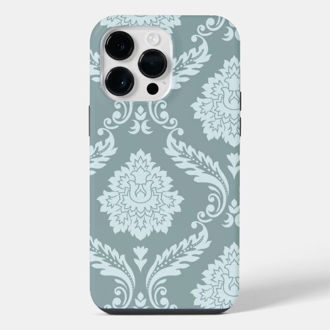 Rococo Damask Art I Duck Egg Blue+Teal (Verso)
