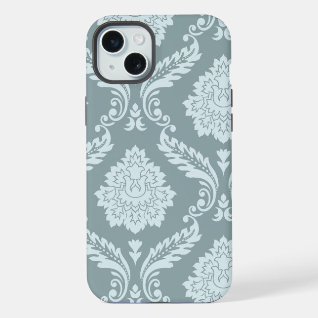 Rococo Damask Art I Duck Egg Blue+Teal (Verso)