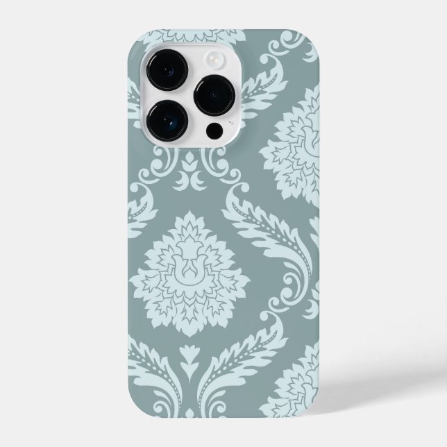Rococo Damask Art I Duck Egg Blue+Teal (Verso)