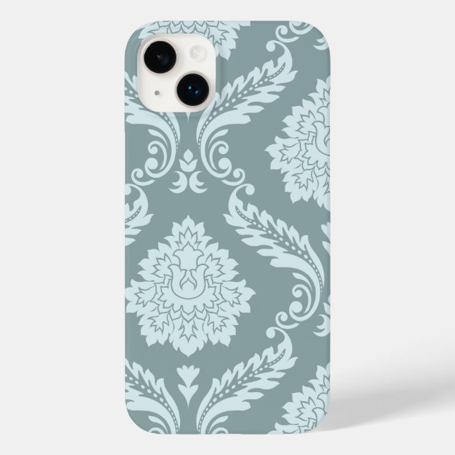 Rococo Damask Art I Duck Egg Blue+Teal (Verso)