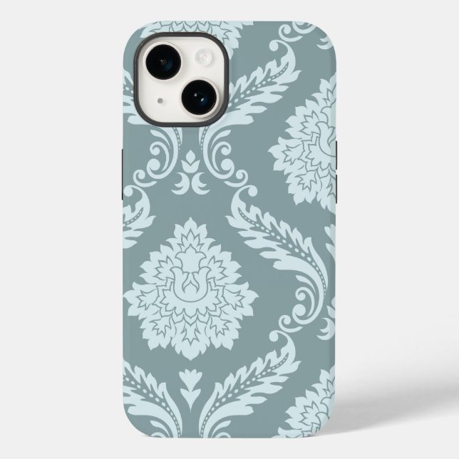 Rococo Damask Art I Duck Egg Blue+Teal (Verso)