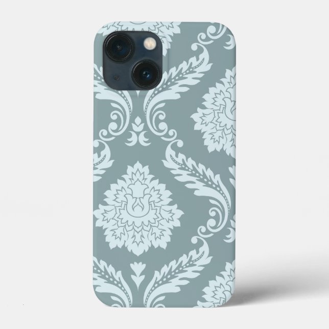 Rococo Damask Art I Duck Egg Blue+Teal (Verso)