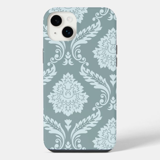 Rococo Damask Art I Duck Egg Blue+Teal (Verso)