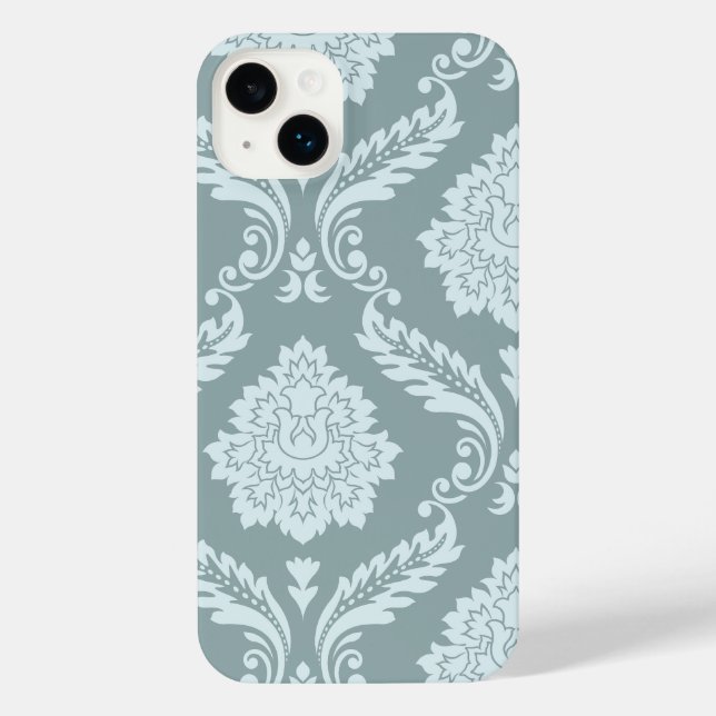 Rococo Damask Art I Duck Egg Blue+Teal (Verso)