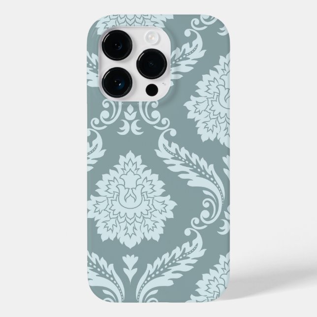 Rococo Damask Art I Duck Egg Blue+Teal (Verso)