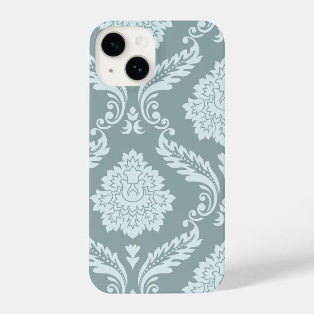 Rococo Damask Art I Duck Egg Blue+Teal (Verso)