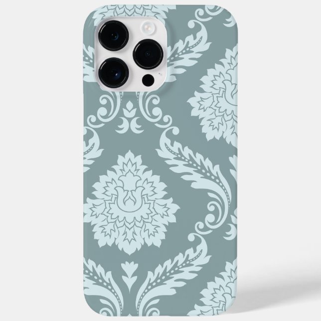 Rococo Damask Art I Duck Egg Blue+Teal (Verso)