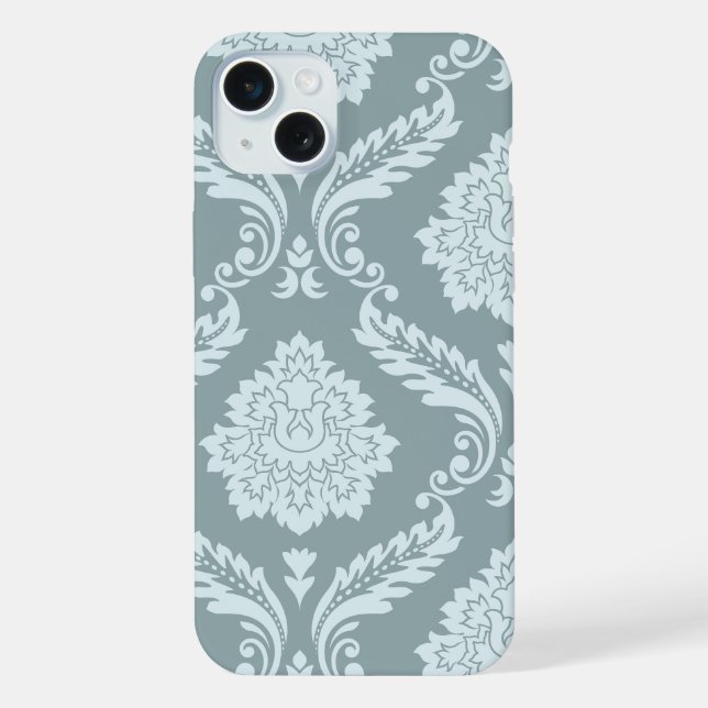 Rococo Damask Art I Duck Egg Blue+Teal (Verso)