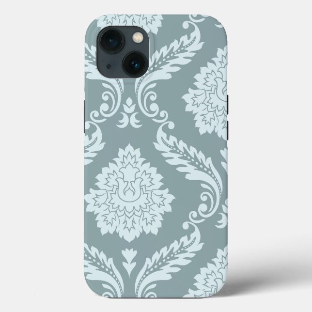 Rococo Damask Art I Duck Egg Blue+Teal (Verso)
