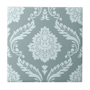 Rococo Damask Padrão Grande Ovo de Pato Azul+Turqu