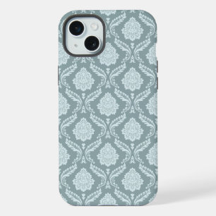 Rococo Damask Rpt Padrão Ovo de Pato Azul+Turquesa