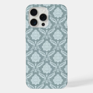 Rococo Damask Rpt Padrão Ovo de Pato Azul+Turquesa