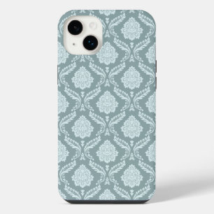 Rococo Damask Rpt Padrão Ovo de Pato Azul+Turquesa