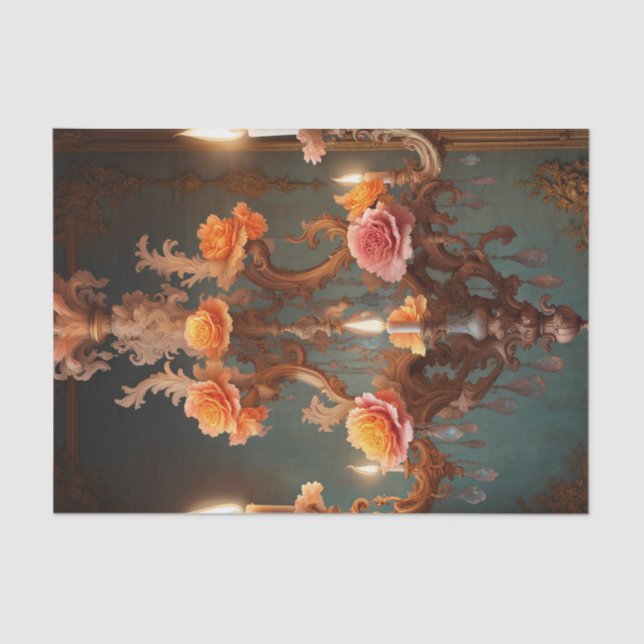 Rococo French Chandelier 4 - Papel de Decoupage (Frente )