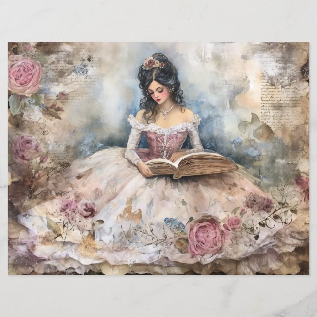 Rococo Princess Scrapbook Paper (Verso)