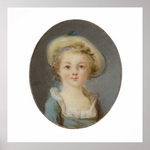 Rococo Retrato da Criança na Impressão de Arte Cha