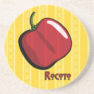 Rocoto Chili Pepper Sandstone Porta copos