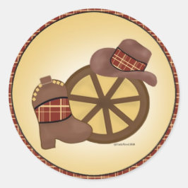 Roda Ocidental com chapéu e adesivo de botas