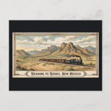 Rodeio, Novo México - Cartão Postal Antigo de Trem