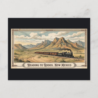 Rodeio, Novo México - Cartão Postal Antigo de Trem