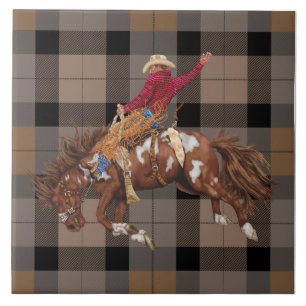 Rodeo Cowboy Bronco Comprando Na Xadrez