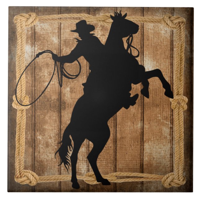 Rodeo Roping Cowboy Silhouette (Frente)