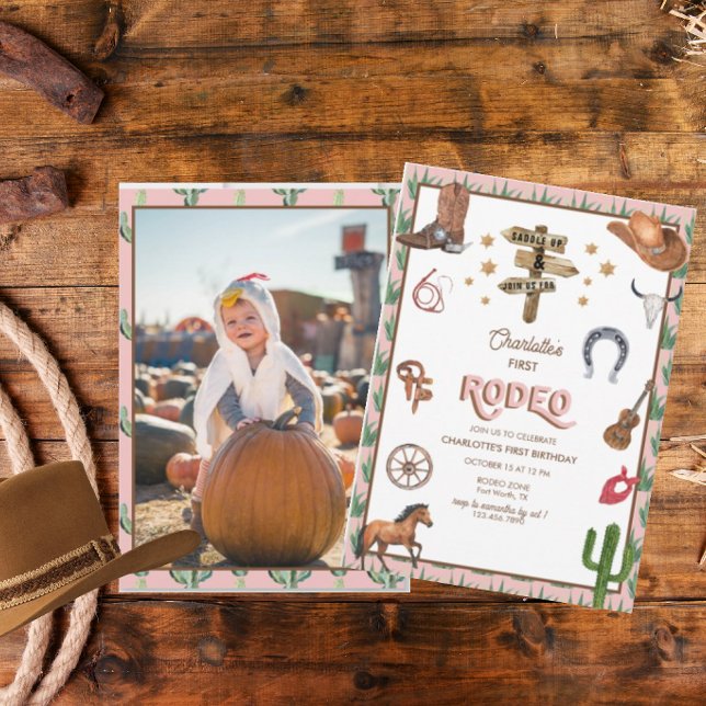 Rodeo Themed | Convites a primeiros aniversarios (Criador carregado)