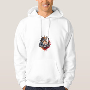 Rodito branco básico de camisa com imagem de tigre