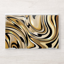 Rodovalho Líquido De abstrato Em Preto E Dourado