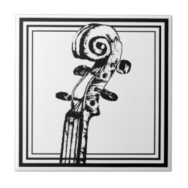 Rolagem de violino preto e branco com contornos pr