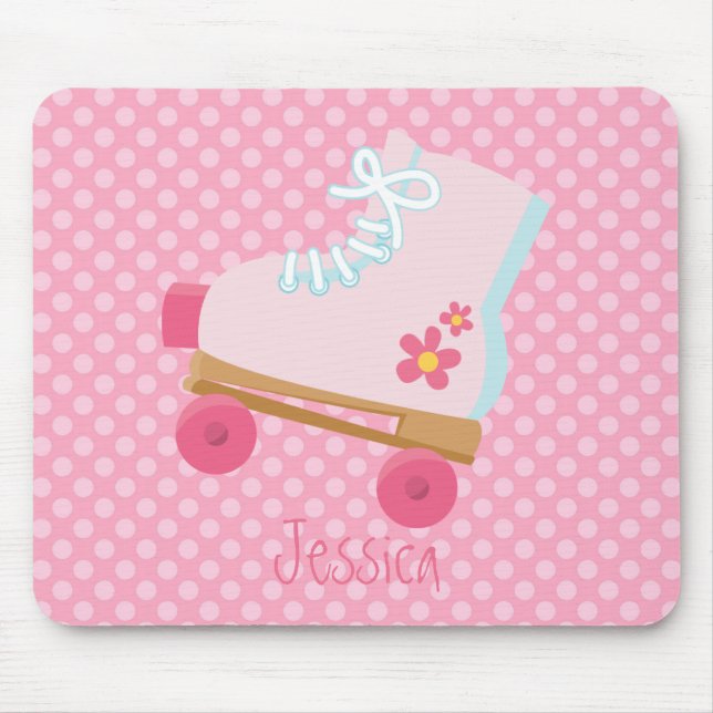 Rollerskate cor-de-rosa Mousepad (Frente)