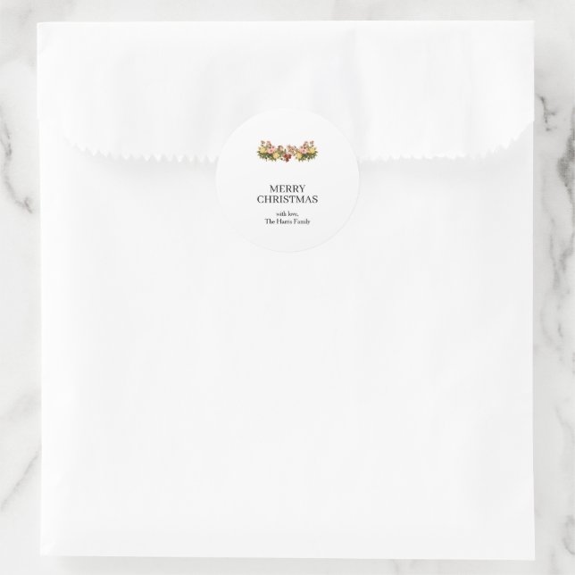 Rolo de Adesivos de Texto Personalizado de Natal (Bolsa)