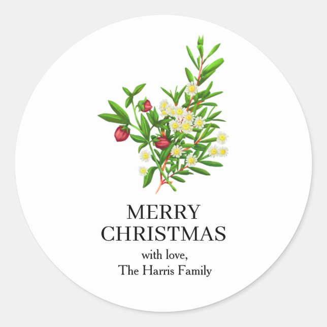Rolo de Adesivos de Texto Personalizado de Natal (Frente)