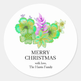 Rolo de Adesivos de Texto Personalizado de Natal