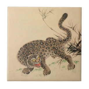 Rolo de Leopardo Manchado Japonês Antigo