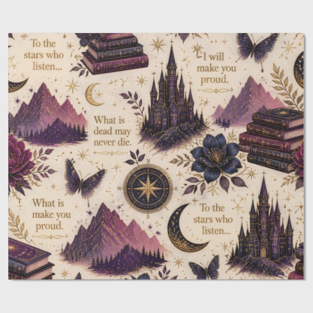Rolo de Papel de Embrulho Celestial de Fantasia Li (Aberto)