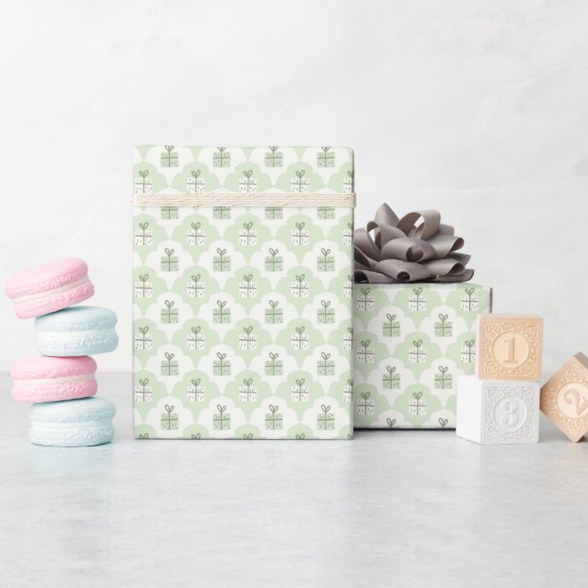 Rolo de Papel de Embrulho com Padrão de Caixas de  (Chá de bebê)