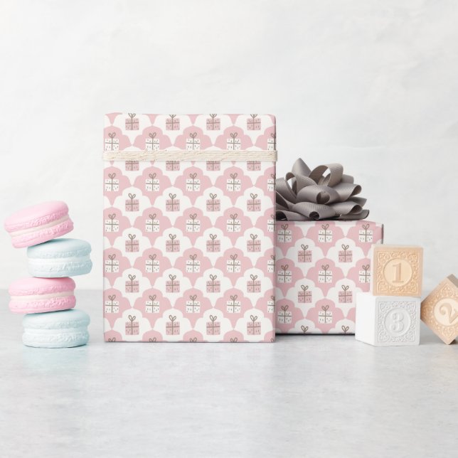 Rolo de Papel de Embrulho com Padrão de Caixas de  (Chá de bebê)