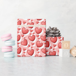 Rolo de Papel de Embrulho com Padrão de Coração Ve