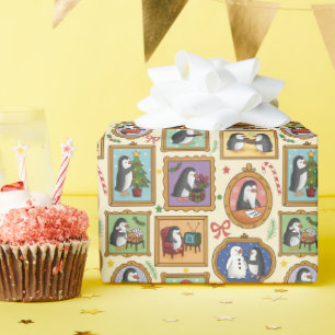 Rolo de Papel de Embrulho de Natal com Pinguim Des